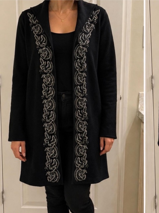 Jones New York Sweaters - Beautiful Jones New York Collection long black open-front cardigan Merino